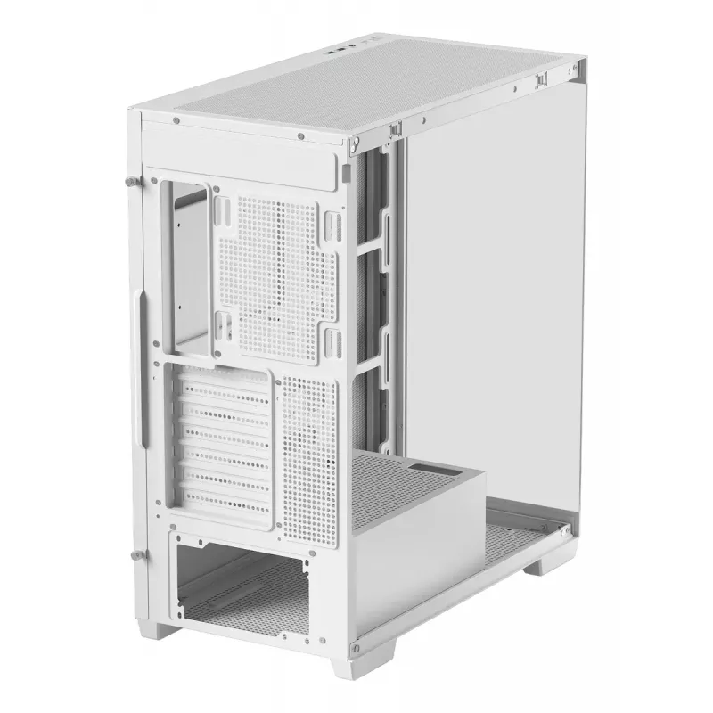 DeepCool CG580 WH R-CG580-WHNDA0-G-1 caixa de PC Mid Tower, ATX/micro-ATX/Mini-ITX, 2x vidro temperado, suporte para ventoinhas de 120/140 mm, 2x baías de 3,5 polegadas + 3x baías de 2,5 polegadas, sem fonte de alimentação, branca