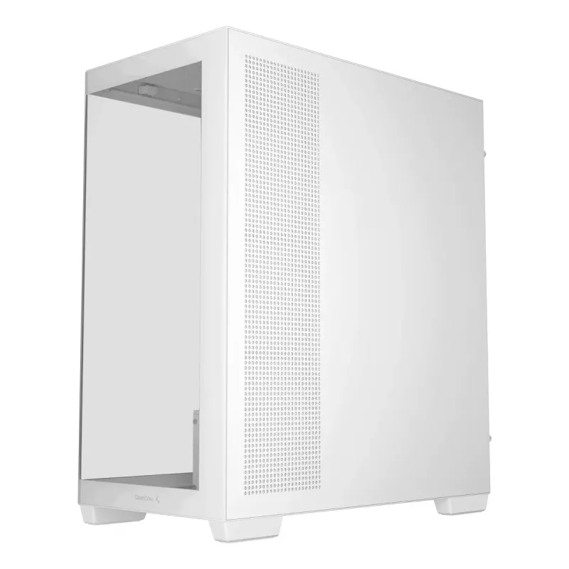 DeepCool CG580 WH R-CG580-WHNDA0-G-1 caixa de PC Mid Tower, ATX/micro-ATX/Mini-ITX, 2x vidro temperado, suporte para ventoinhas de 120/140 mm, 2x baías de 3,5 polegadas + 3x baías de 2,5 polegadas, sem fonte de alimentação, branca