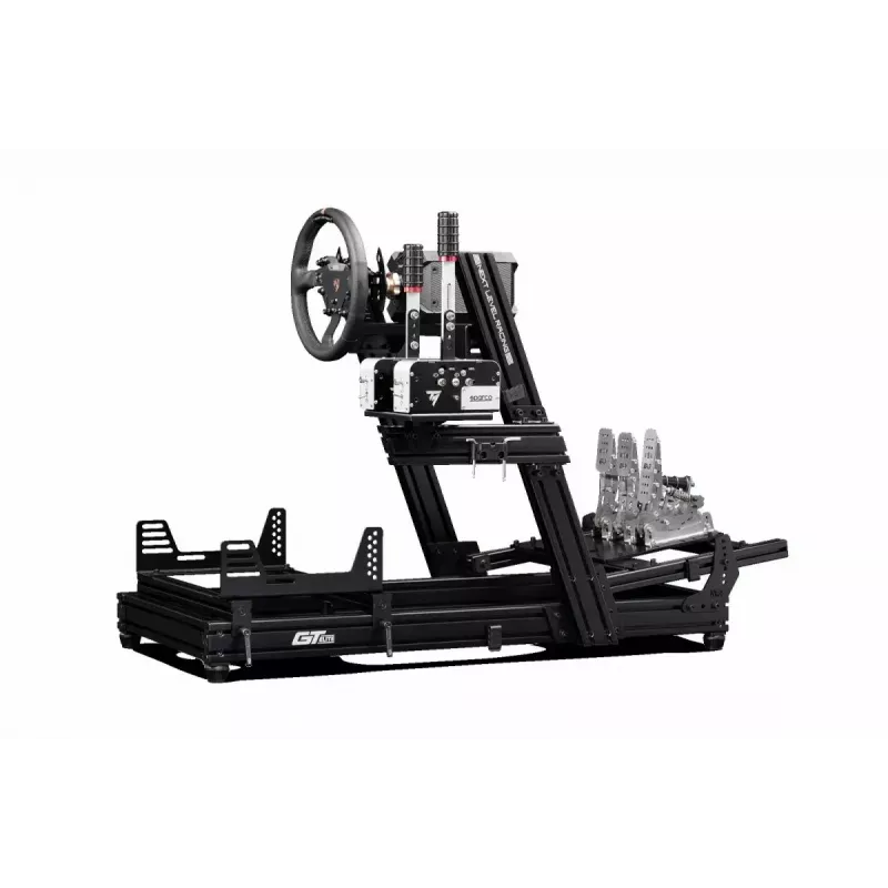 Cockpit para simulador de corridas Next Level Racing GTElite Wheel Plate Edition – plataforma de montagem para volante e pedais em alumínio e aço carbono