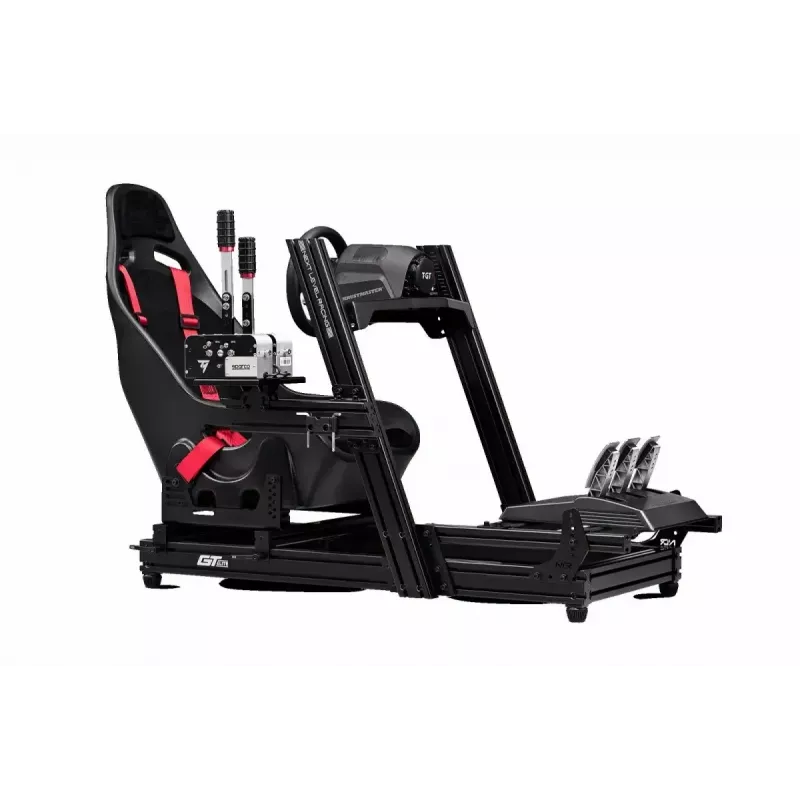 Cockpit para simulador de corridas Next Level Racing GTElite Wheel Plate Edition – plataforma de montagem para volante e pedais em alumínio e aço carbono