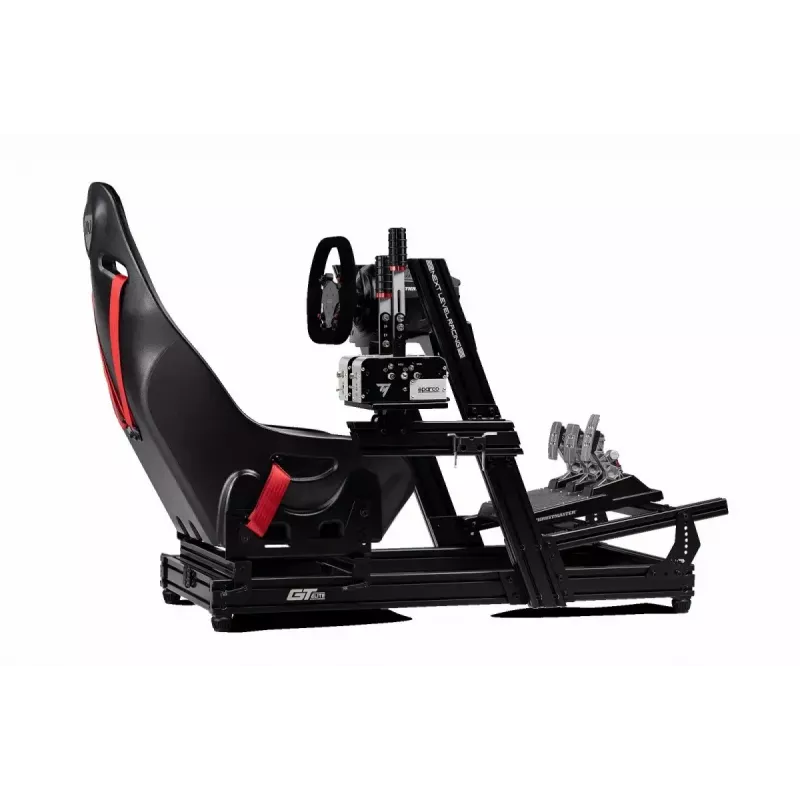 Cockpit para simulador de corridas Next Level Racing GTElite Wheel Plate Edition – plataforma de montagem para volante e pedais em alumínio e aço carbono