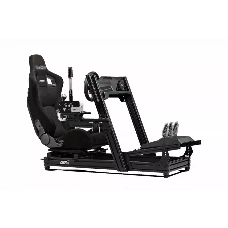 Cockpit para simulador de corridas Next Level Racing GTElite Wheel Plate Edition – plataforma de montagem para volante e pedais em alumínio e aço carbono