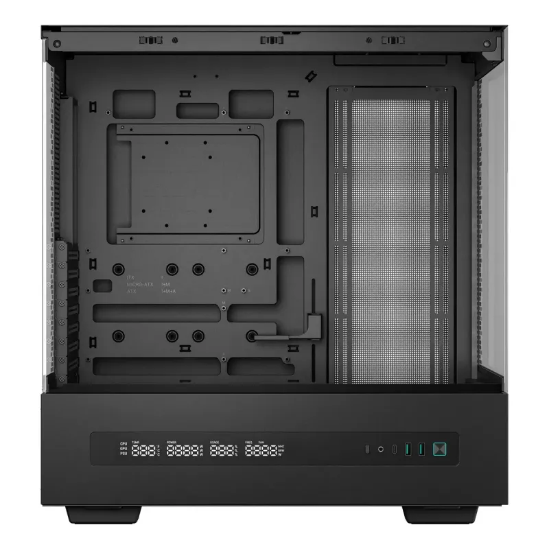 DeepCool CH690 Digital R-CH690-BKNNA0D-G-1 caixa de PC Mid Tower, ATX/micro-ATX/Mini-ITX, 2x vidro temperado, 1x baía de 3,5 polegadas + 3x baías de 2,5 polegadas, 8 ranhuras de expansão, sem fonte de alimentação, preta