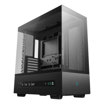 Caixa de PC DeepCool CH690 DIGITAL tower preta — ATX/Micro-ATX/Mini-ITX, ecrã LCD, 3x2,5 polegadas + 1x3,5 polegadas baías, GPU até 450 mm, arrefecedor de CPU 182 mm