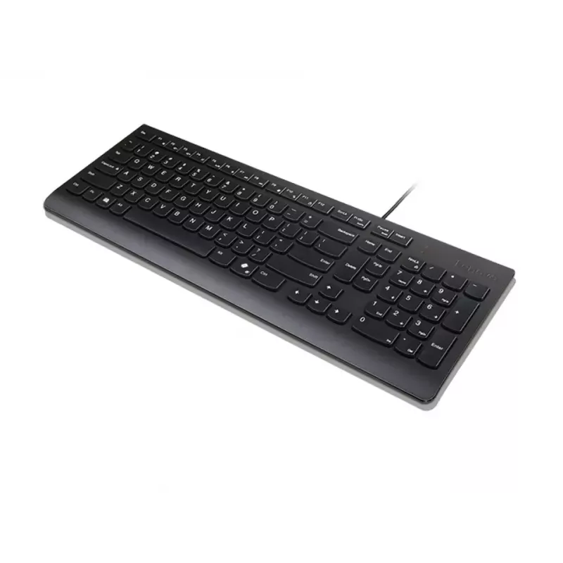 Teclado USB com fio Lenovo Essential 4Y41R64633 — Layout US English, Preto