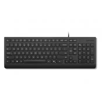 Teclado USB com fio Lenovo Essential 4Y41R64633 — Layout US English, Preto