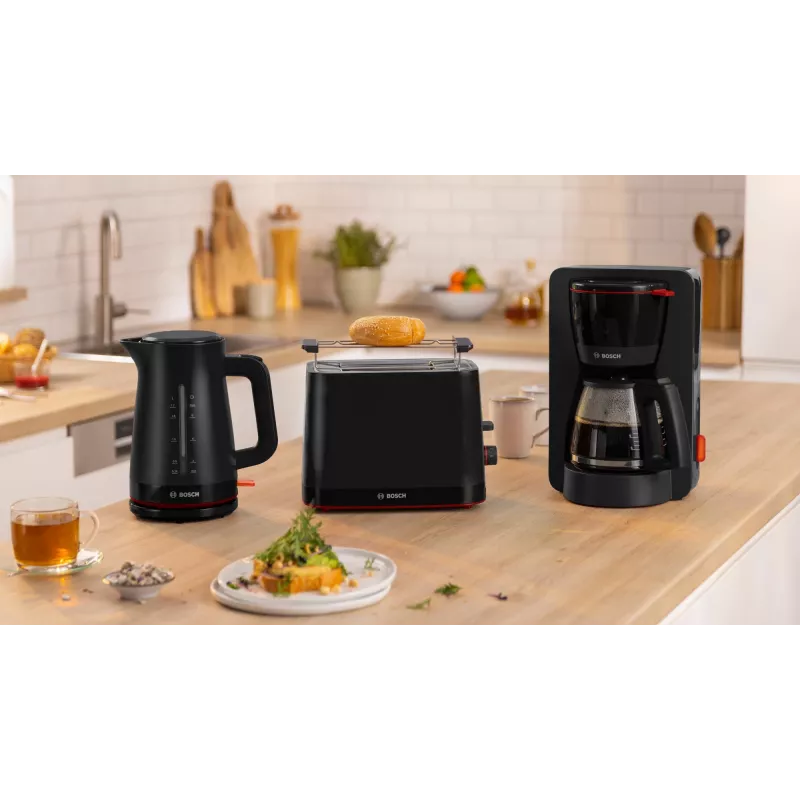 Torradeira Bosch TAT3M123 2 fatias, 950 W, preto, botão rotativo, descongelar e aquecer