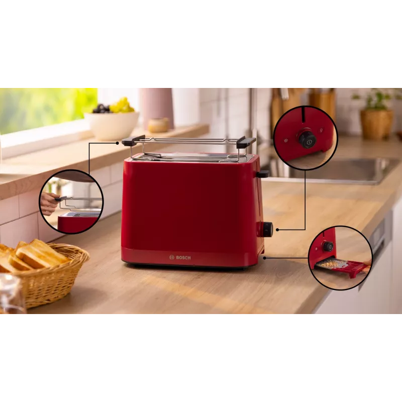 Torradeira Bosch TAT3M124 2 fatias 950 W vermelho
