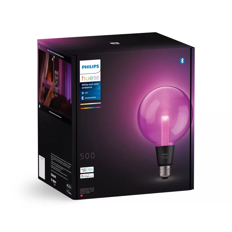 Philips Hue White and colour ambience G125 – lâmpada inteligente E27, Bluetooth/Zigbee, LED, E27, G125, 2000 K, 6500 K