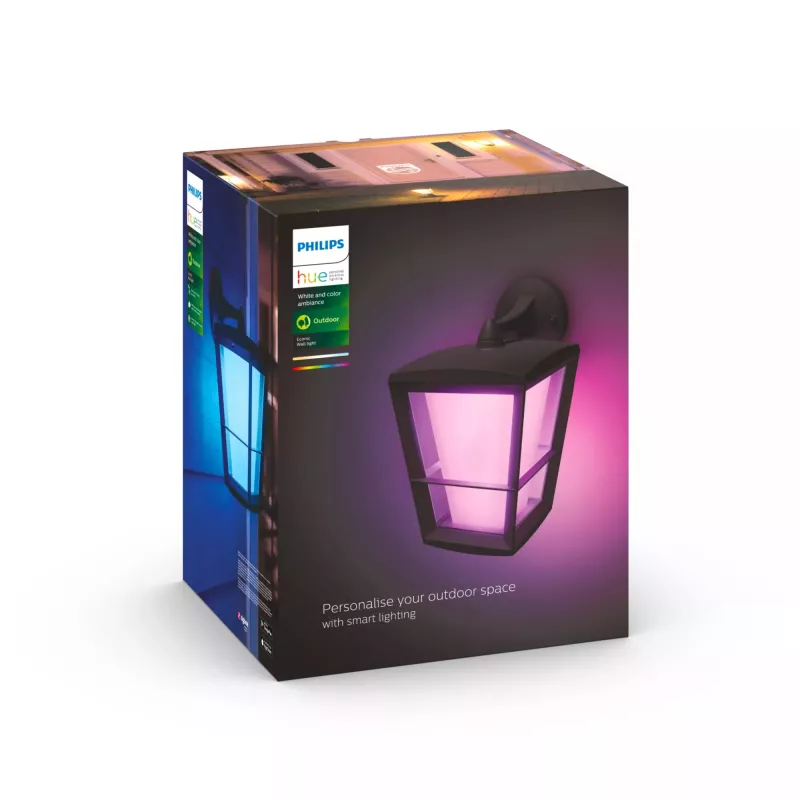 Aplique de parede inteligente Philips Hue White and Colour Ambience Econic Aplique de parede exterior