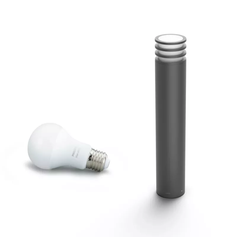 Candeeiro de rodapé inteligente Philips Hue White Lucca Poste exterior 1740393P0