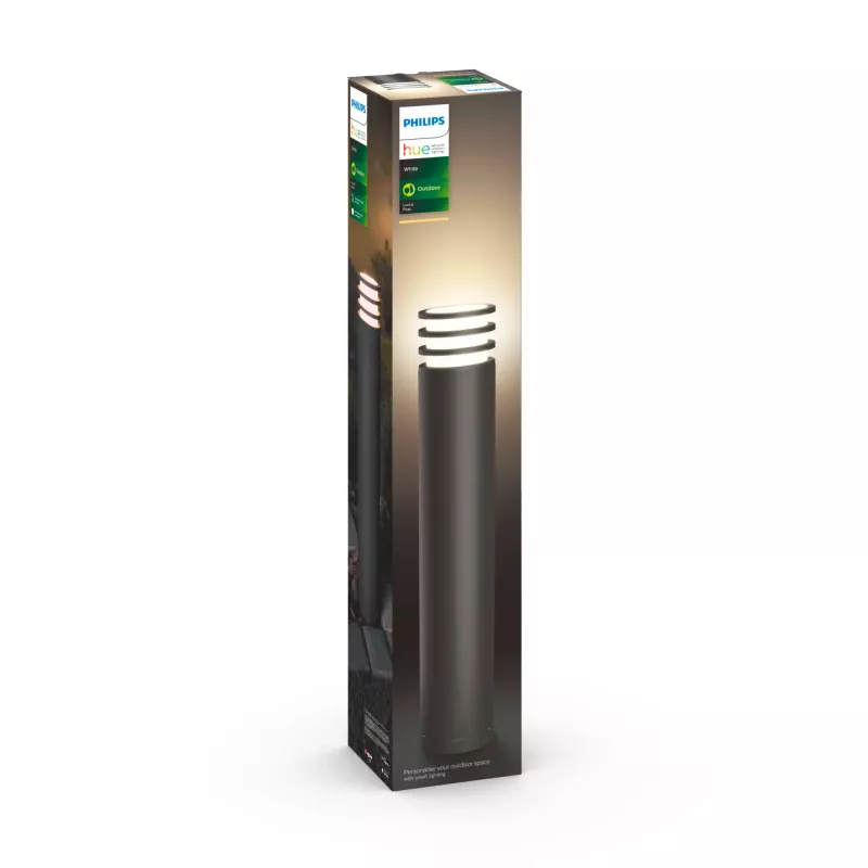 Candeeiro de rodapé inteligente Philips Hue White Lucca Poste exterior 1740393P0