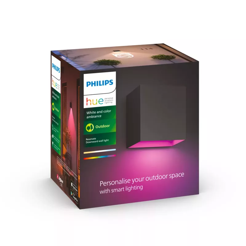 Aplique de parede inteligente Philips Hue White and Colour Ambience Resonate Downward