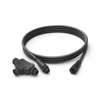 Philips cabo de extensão de exterior 2,5 m, cabo de extensão, preto, plástico, Philips, quintal, jardim frontal, jardim, terraço, IP67