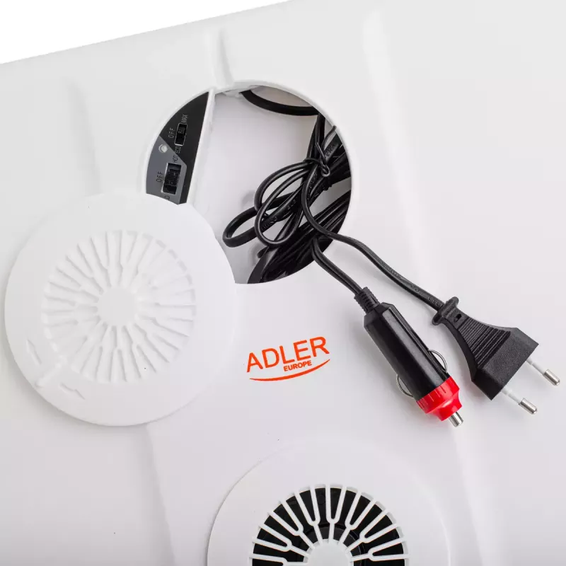 Arca frigorífica portátil Adler AD 8090 — 40 L frigorífica de automóvel 12 V, refrigeração Peltier, ligação à rede 220–240 V, rodas