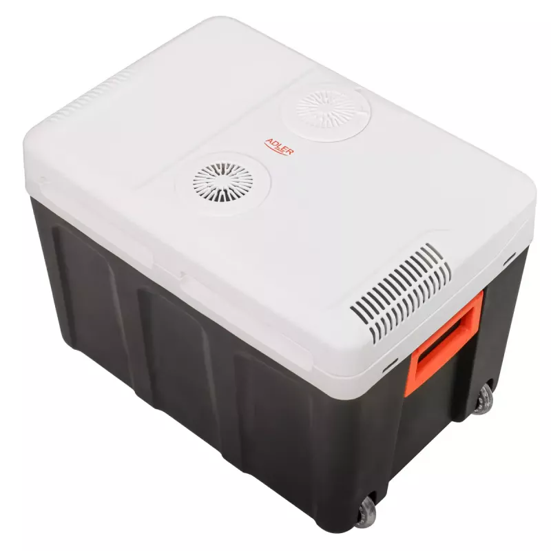 Arca frigorífica portátil Adler AD 8090 — 40 L frigorífica de automóvel 12 V, refrigeração Peltier, ligação à rede 220–240 V, rodas