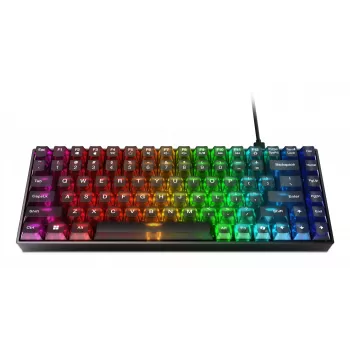 Teclado mecânico gaming Lenovo Legion K510 Mini Pro 75% US-Inglês, 84 teclas, RGB, USB, cabo de 1,8 m, preto/transparente