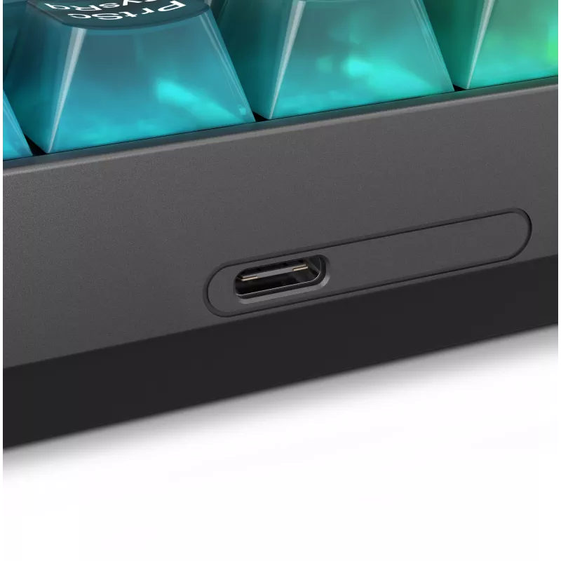 Teclado mecânico gaming Lenovo Legion K510 Mini Pro 75% US-Inglês, 84 teclas, RGB, USB, cabo de 1,8 m, preto/transparente