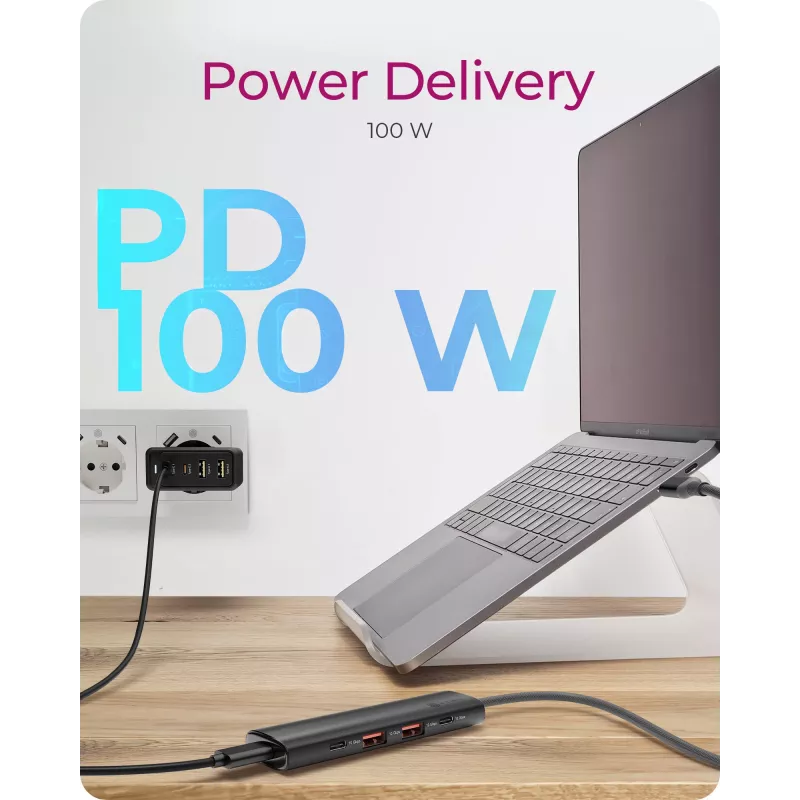 ICY BOX IB-HUB1437-CPD com fios USB 3.2 Gen 2 (3.1 Gen 2) Type-C preto
