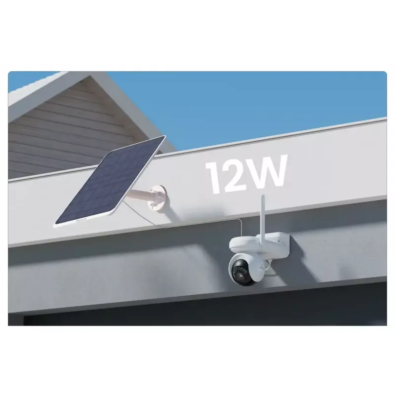 Painel solar Reolink SP3-W 12W 6V USB-C IP65 exterior, 360° horizontal, 90° vertical, cabo de 4 m, tecnopolímero, branco