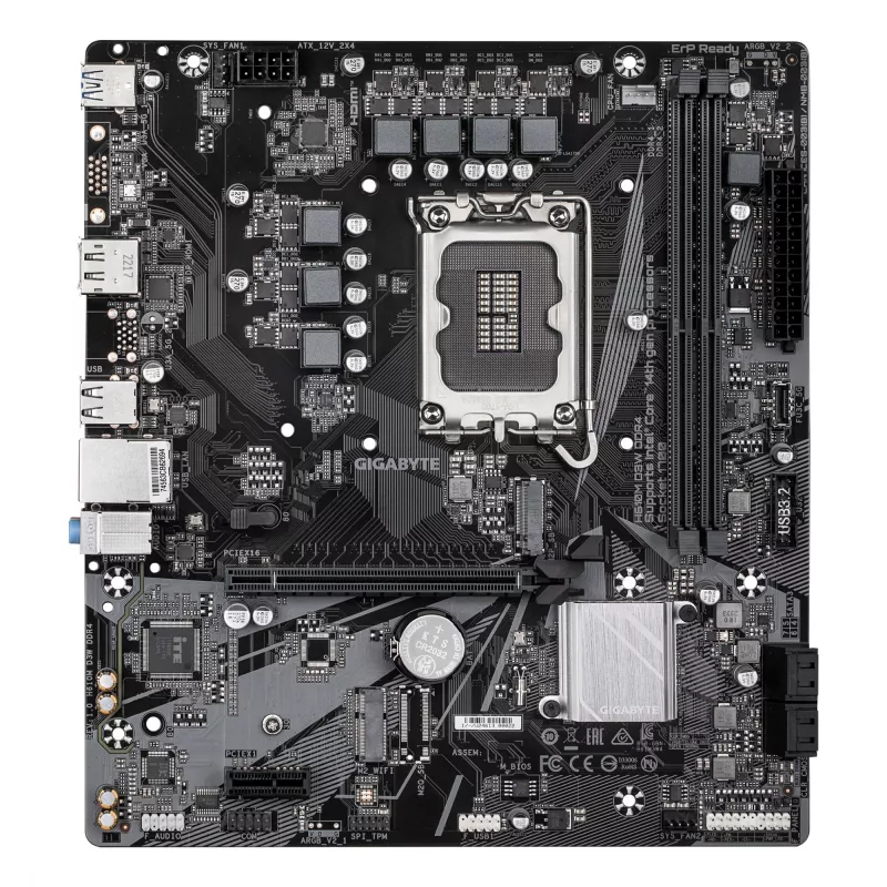 Placa-mãe GIGABYTE H610M D3W DDR4 - Compatível com CPUs Intel Core de 14.ª geração, VRM 5+1+1 fases, até 3200 MHz DDR4, 1x PCIe 3.0 M.2, 1 GbE LAN, USB 3.2 Gen 1