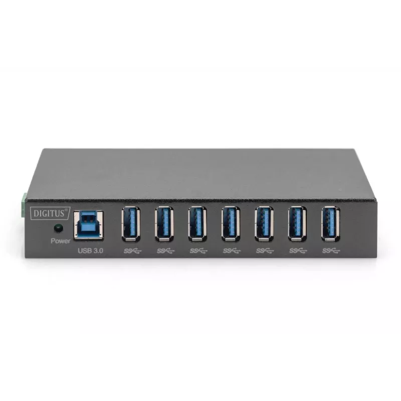 DIGITUS HUB USB 3.0 - 7 portas - Industrial Metal PSU 15-kV ESD Table Wall DIN Rail mount