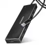 Axagon HUE-F7A 7x USB 3.2 Gen 1 ALU FLAT Hub micro power IN 1m USB-A USB 3.2 Gen 1 (3.1 Gen 1) Type-A 5000 Mbit/s preto