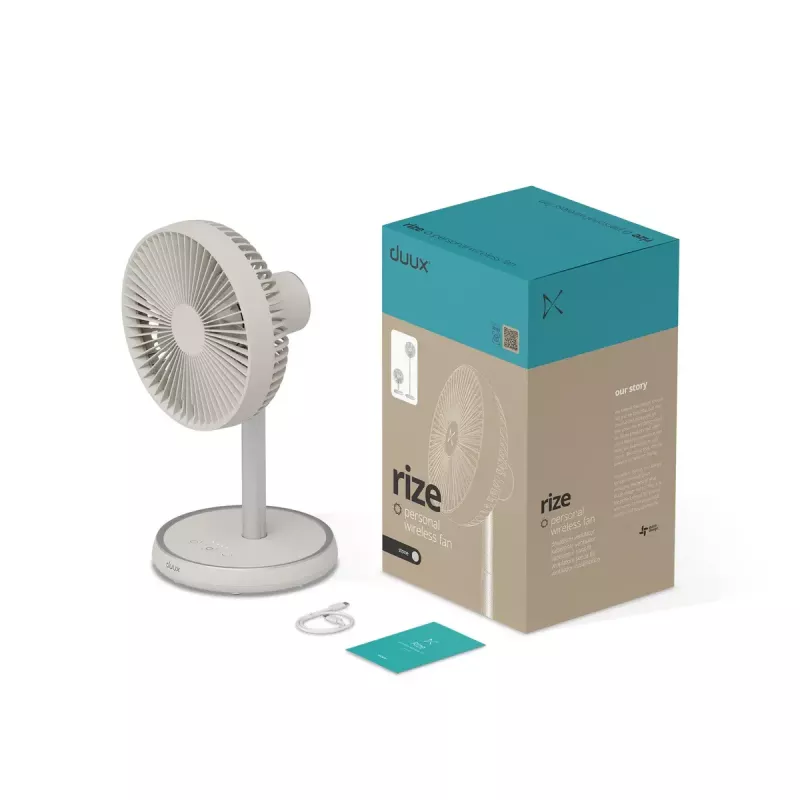 Ventilador de pé Duux Rize Flex 21 cm, 4 velocidades, oscilação, 10 W, greige