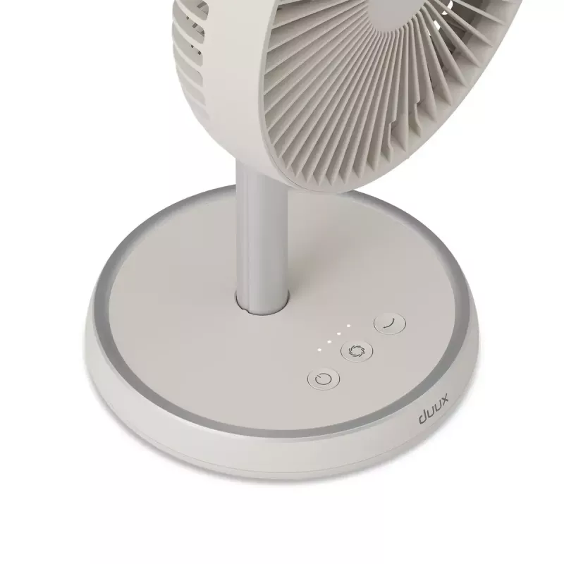 Ventilador de pé Duux Rize Flex 21 cm, 4 velocidades, oscilação, 10 W, greige