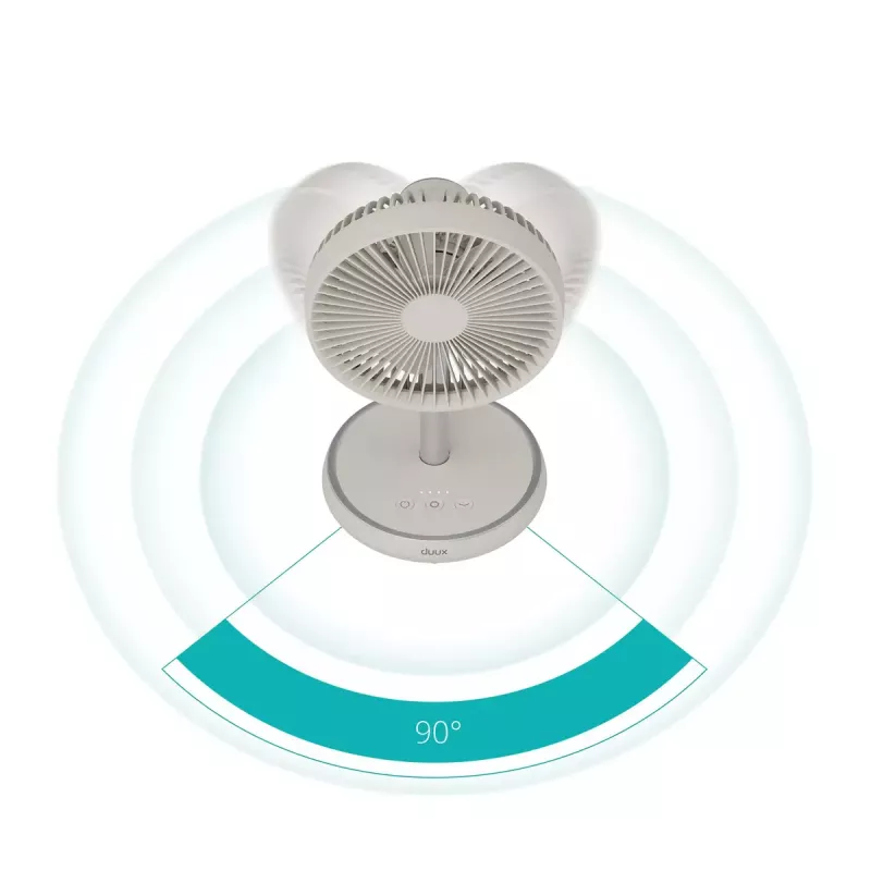 Ventilador de pé Duux Rize Flex 21 cm, 4 velocidades, oscilação, 10 W, greige