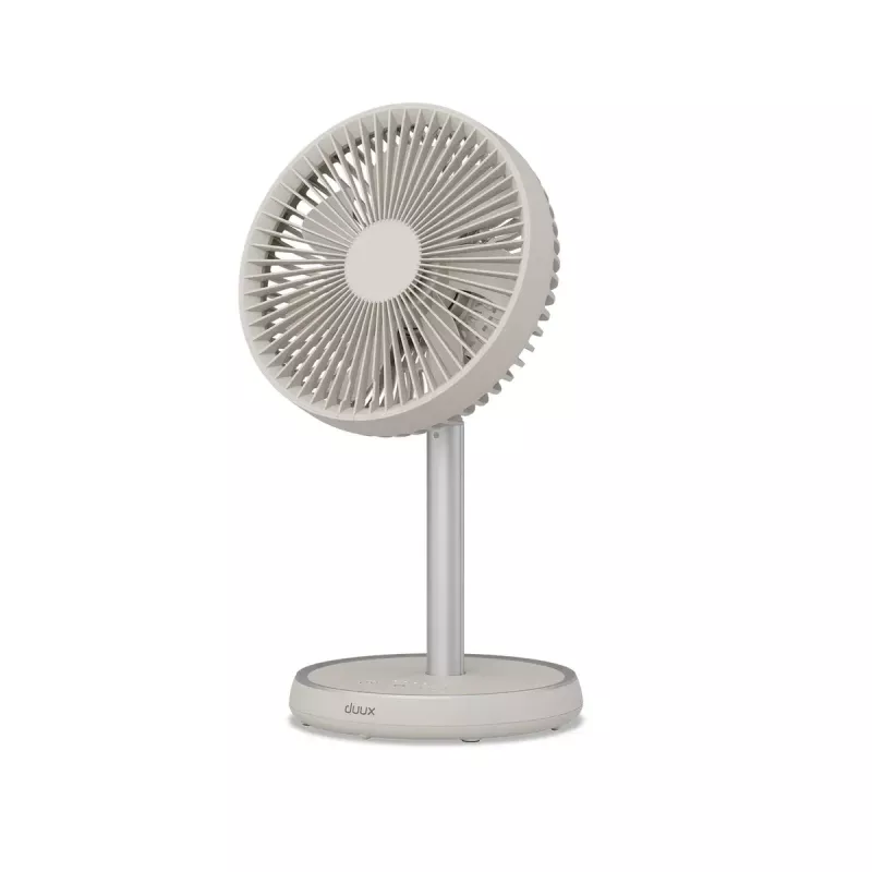 Ventilador de pé Duux Rize Flex 21 cm, 4 velocidades, oscilação, 10 W, greige