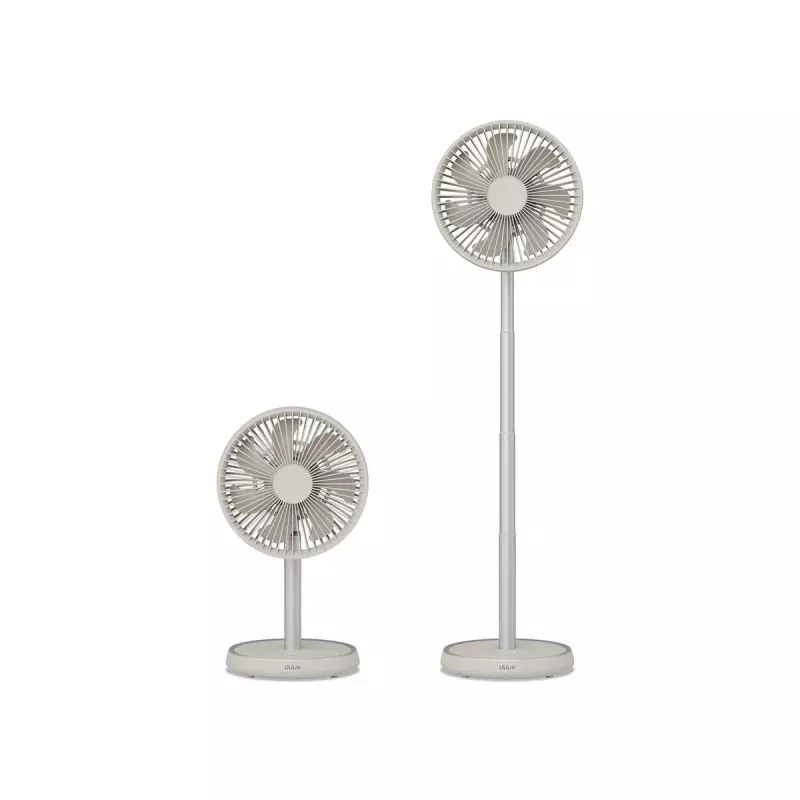 Ventilador de pé Duux Rize Flex 21 cm, 4 velocidades, oscilação, 10 W, greige