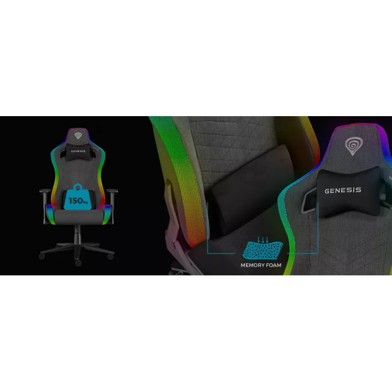 Cadeira gaming para PC GENESIS TRIT 660 assento acolchoado peso máx. 150 kg