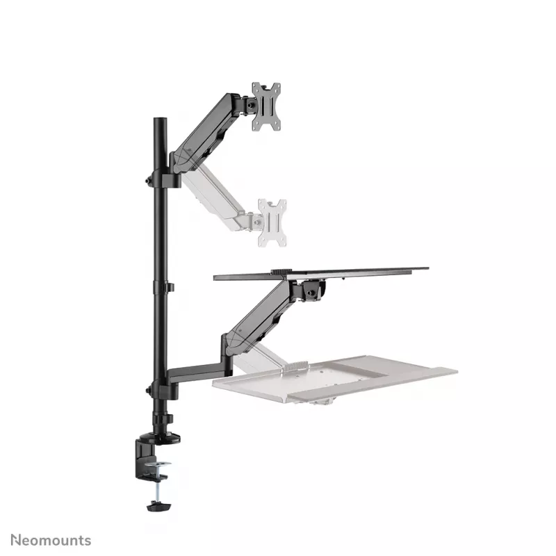 Estação de trabalho sentado/em pé para secretária Neomounts DS90-325BL1 9 kg ajuste de altura