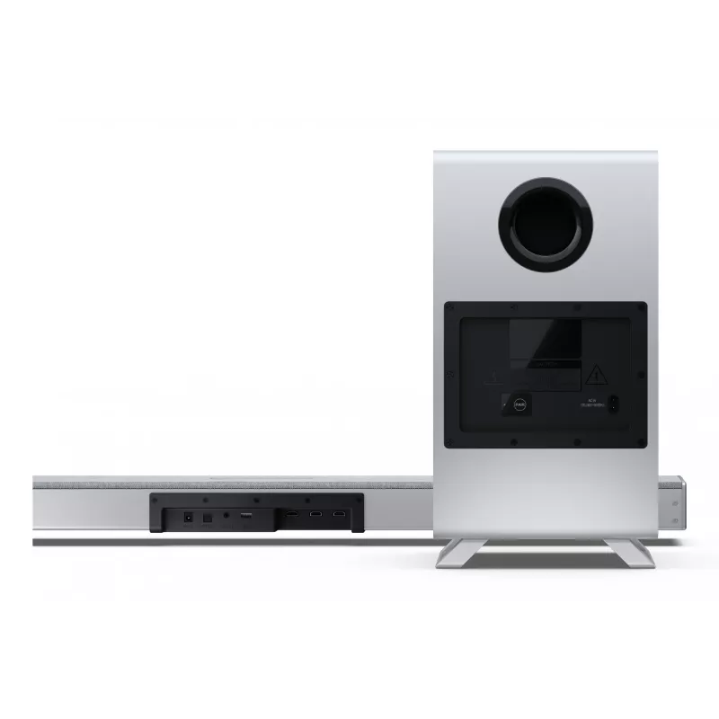 Sharp HT-SBW53121(SL) 3.1.2 Dolby Atmos/DTS:X barra de som com subwoofer sem fios, 550 W, Bluetooth, prateada