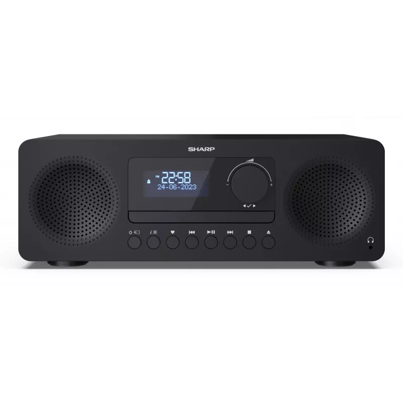 Micro sistema de áudio doméstico Sharp XL-B720D 30 W, altifalantes de 2 vias, DAB/DAB+/FM, leitor de discos óticos, preto
