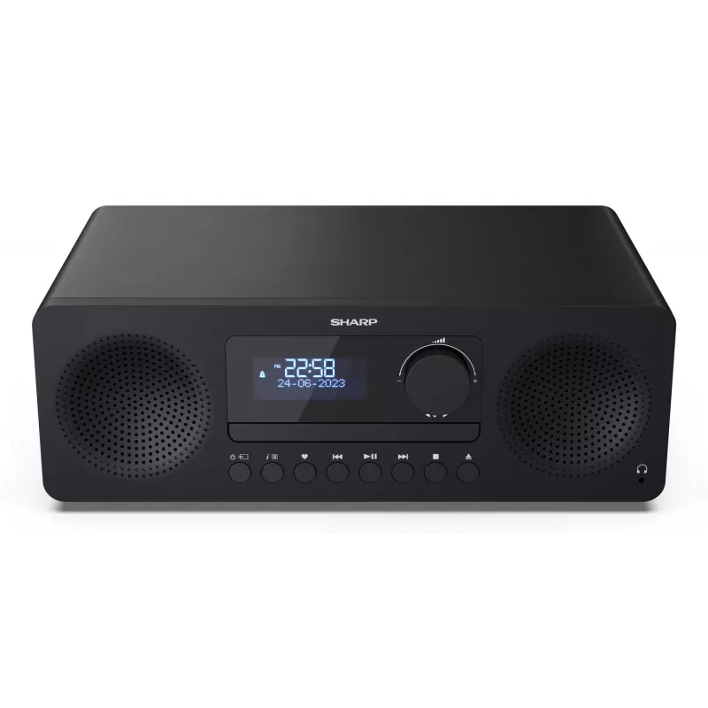 Micro sistema de áudio doméstico Sharp XL-B720D 30 W, altifalantes de 2 vias, DAB/DAB+/FM, leitor de discos óticos, preto