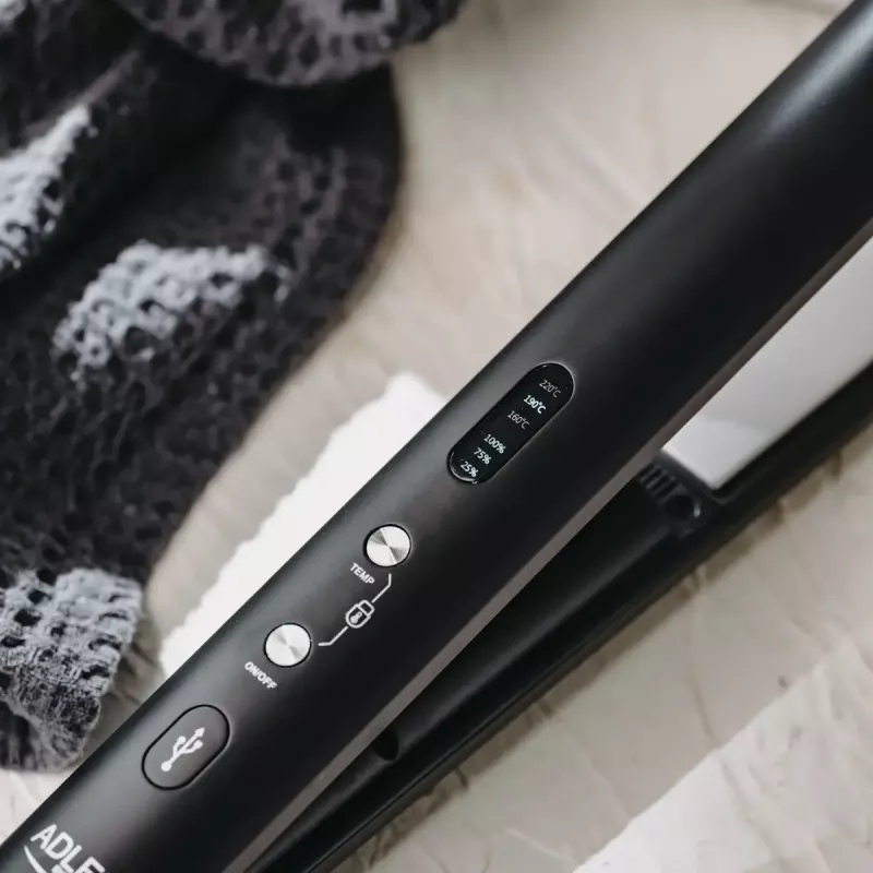 Prancha alisadora sem fios Adler AD 2327 – sistema de aquecimento cerâmico, 160–220 °C, carregamento USB