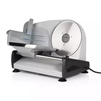Máquina de cortar elétrica Tristar EM-2099 — 150 W, espessura máxima de corte 1,5 cm, compacta 270×435×285 mm, preto/prateado