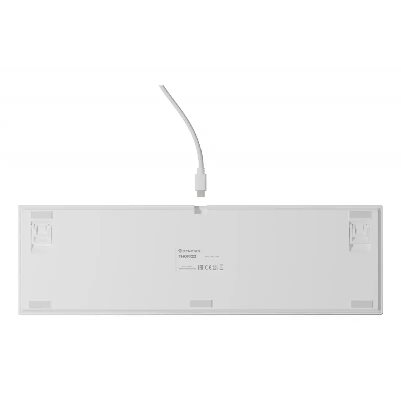 Teclado mecânico GENESIS THOR 404, tamanho completo USB, QWERTY Inglês, retroiluminação RGB, branco