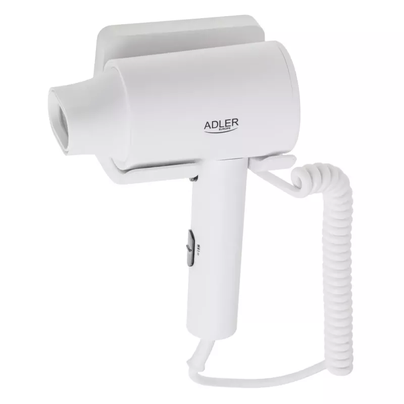 Secador de cabelo de parede Adler AD 2285 — 2000 W, 3 níveis de temperatura, nível frio, branco