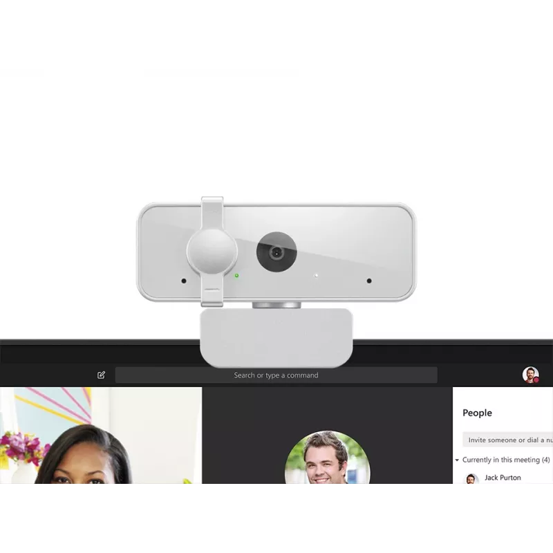 Webcam Lenovo 310 Full HD 1920x1080 30fps USB 2.0 branco, suporte com clipe