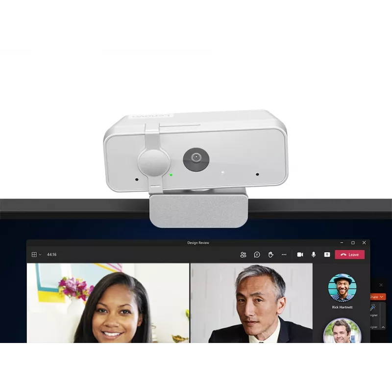 Webcam Lenovo 310 Full HD 1920x1080 30fps USB 2.0 branco, suporte com clipe