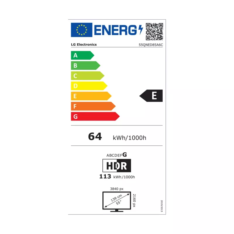TV LG 55QNED85A3C 55 polegadas 4K QNED evo Smart TV, WebOS, Motion Pro, Wi‑Fi, Ethernet, DVB-T/T2, preto