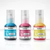 Frascos de tinta Brother BTD100CLVAL magenta, ciano, amarelo — tinta original a cores, 5000 páginas de autonomia