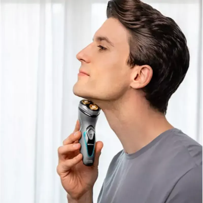 Máquina de barbear rotativa Cecotec 04199 para homem com aparador Titan e cabeça 3D