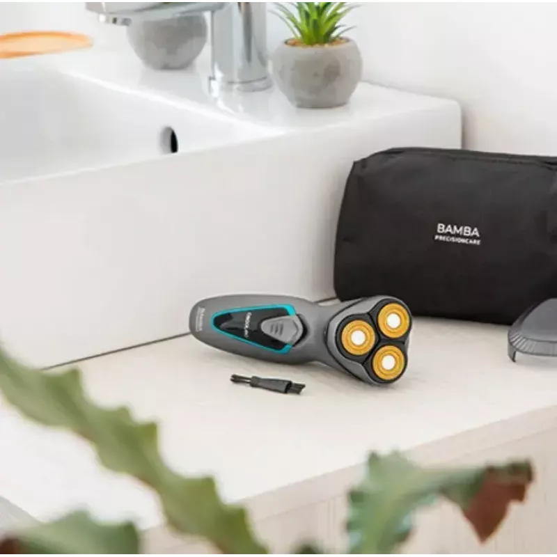 Máquina de barbear rotativa Cecotec 04199 para homem com aparador Titan e cabeça 3D