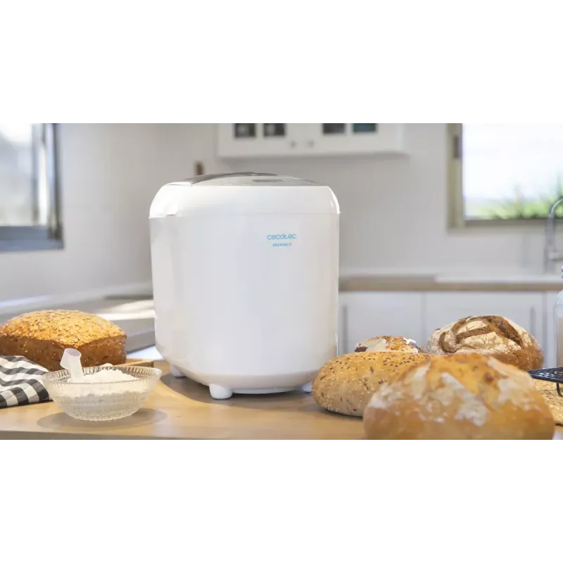 Cecotec Bread&Co 1000 Delicious máquina de pão, 19 programas, máx. 1 kg, ecrã LCD