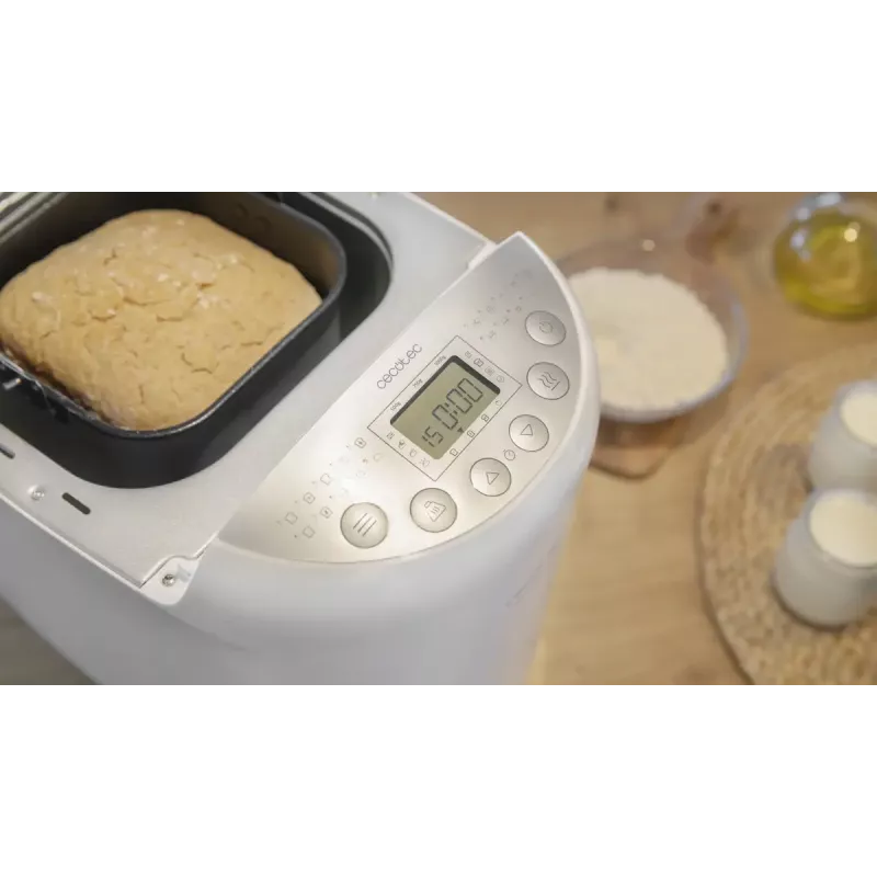 Cecotec Bread&Co 1000 Delicious máquina de pão, 19 programas, máx. 1 kg, ecrã LCD