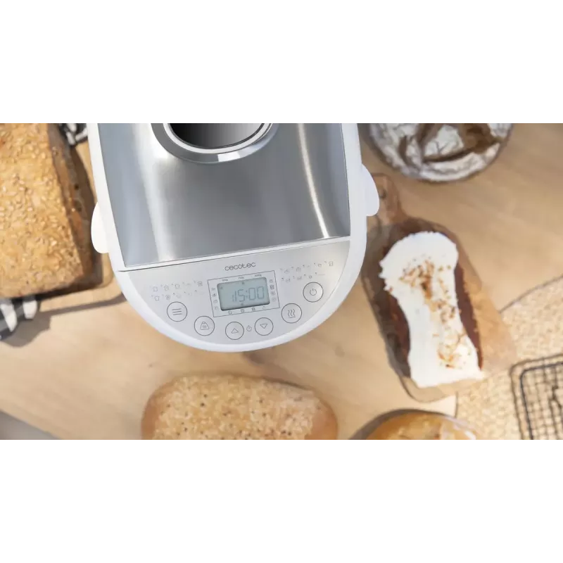 Cecotec Bread&Co 1000 Delicious máquina de pão, 19 programas, máx. 1 kg, ecrã LCD